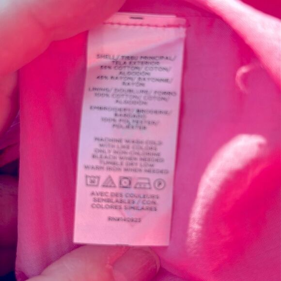 Loft Tiled Eyelet Mini Shift Dress Pink Multi - Picture 4 of 7